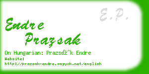 endre prazsak business card